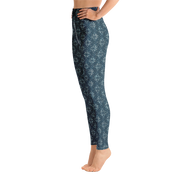 Navy Snowflake Yoga Pants