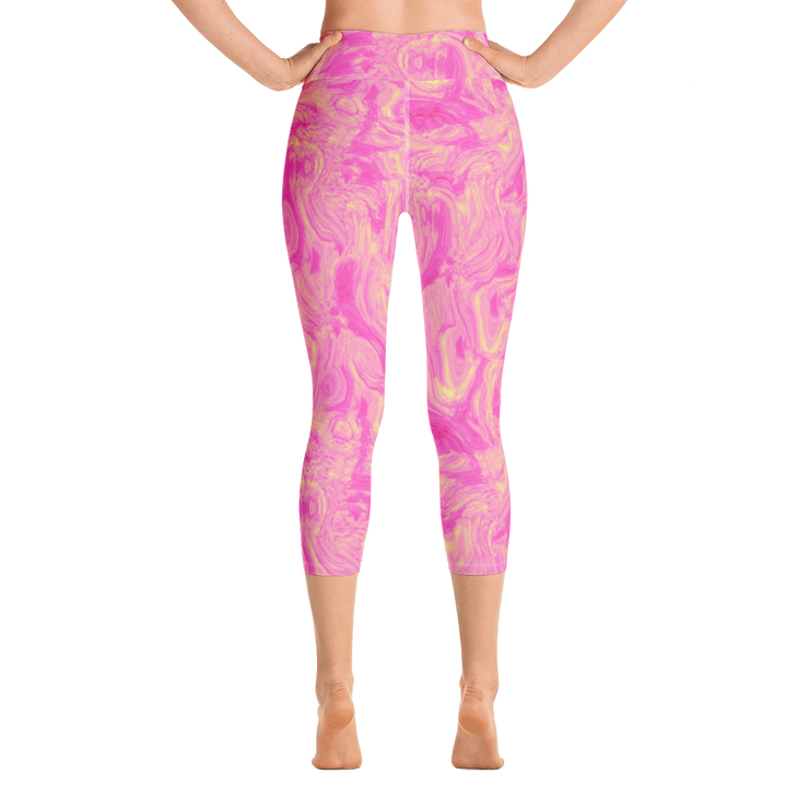 Lemon Berry Swirl Capri Yoga Pants