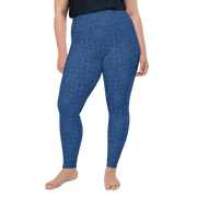 Blue Bouclé Plus Size Leggings