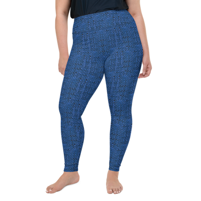 Blue Bouclé Plus Size Leggings