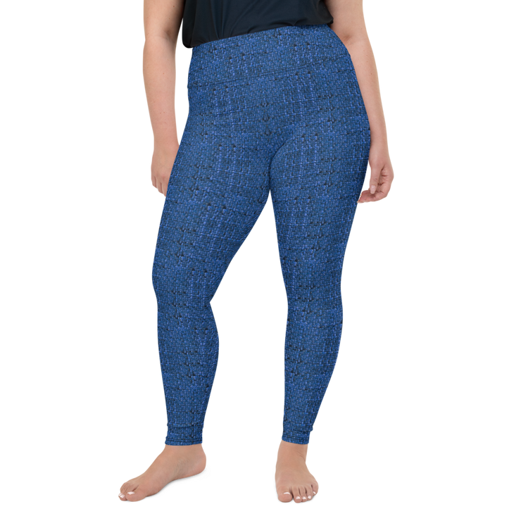 Blue Bouclé Plus Size Leggings