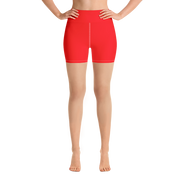 Neon Red Yoga Shorts