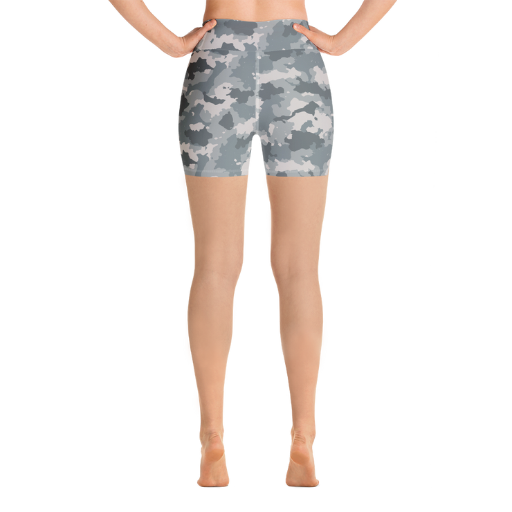 Grey Camo Yoga Shorts