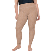 Peach Cable Knit Plus Size Leggings