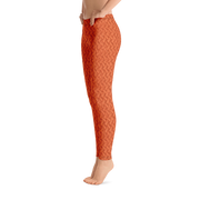 Orange Lattice Knit Leggings