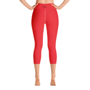 Scarlet Red Capri Yoga Pants