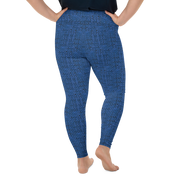 Blue Bouclé Plus Size Leggings