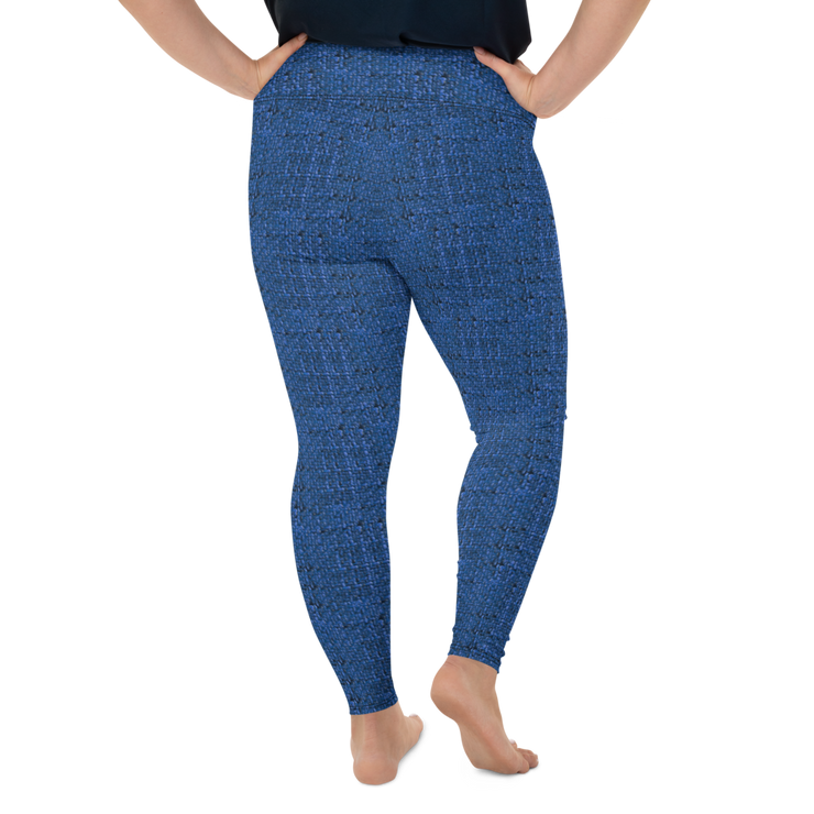 Blue Bouclé Plus Size Leggings