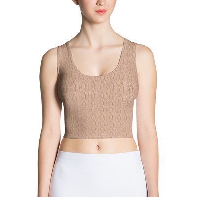 Peach Cable Knit Crop Top