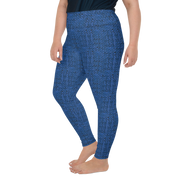 Blue Bouclé Plus Size Leggings