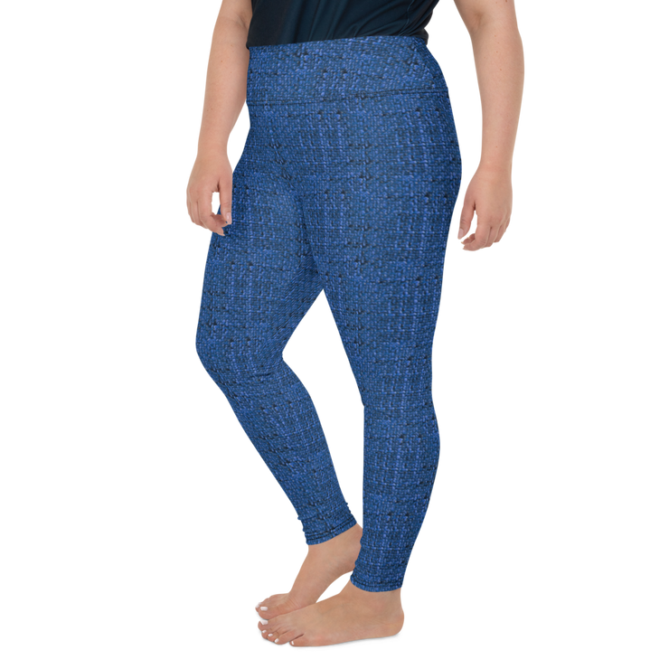 Blue Bouclé Plus Size Leggings