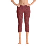 Red Bouclé Capri Leggings