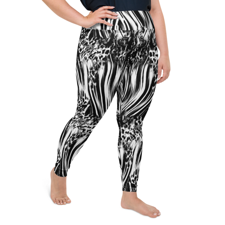 Fused Black & White Plus Size Leggings