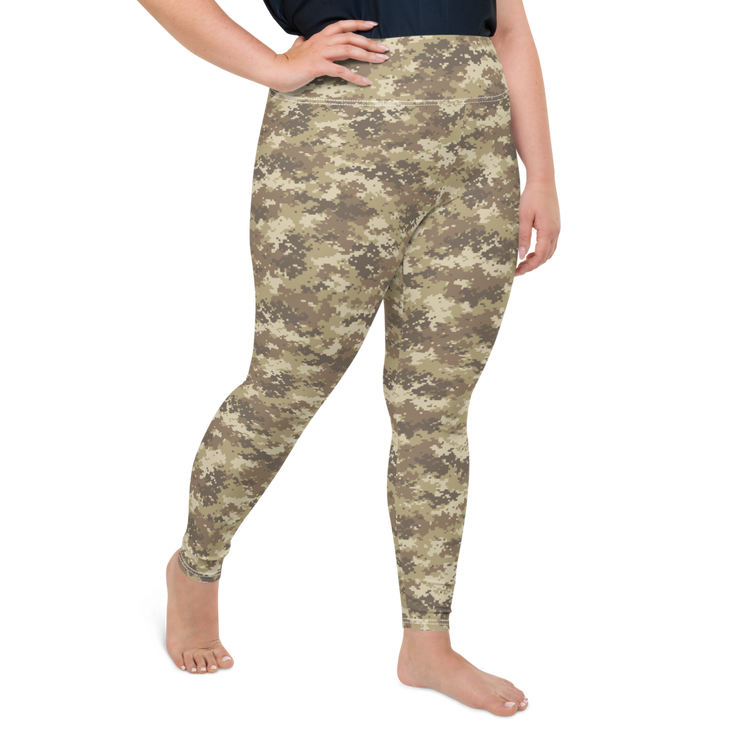 Brown Camo Pixel Plus Size Leggings