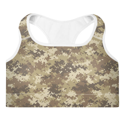 Brown Camo Pixel Sports Bra