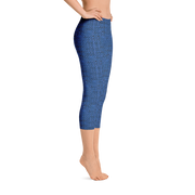 Blue Bouclé Capri Leggings