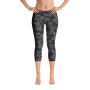 Black Camo Pixel Capri Leggings