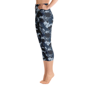 Blue Camo Capri Yoga Pants