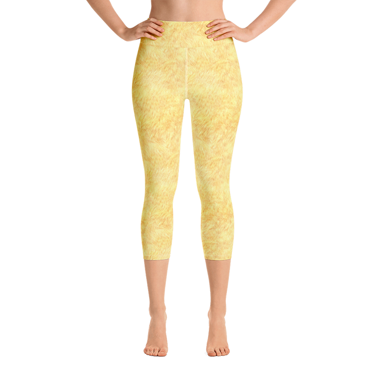 Gold Fur Capri Yoga Pants