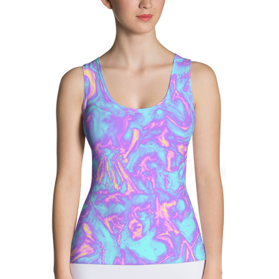 Bubble Gum Blaze Dip Hem Tank Top