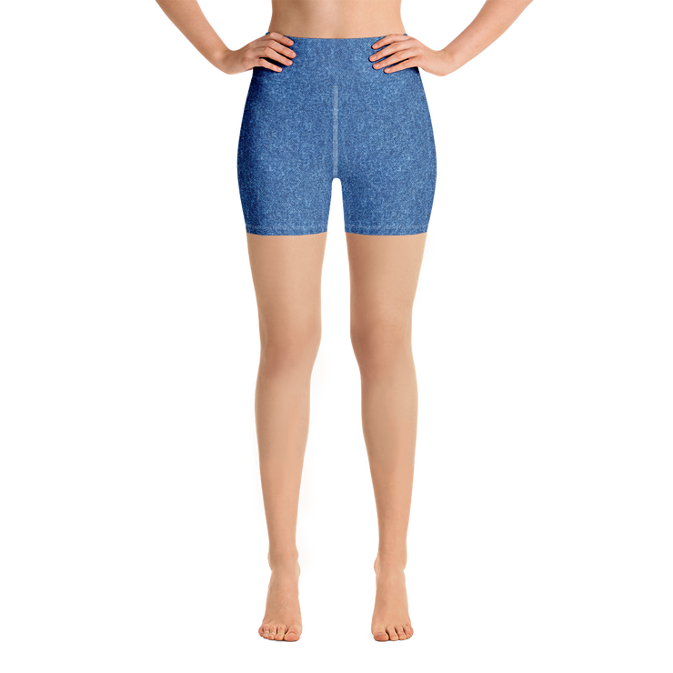 Blue Denim Jean 243 Yoga Shorts