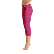 Magenta Lattice Knit Capri Leggings