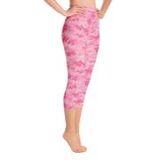 Pink Camo Pixel Capri Yoga Pants