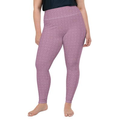 Pink Cable Knit Plus Size Leggings