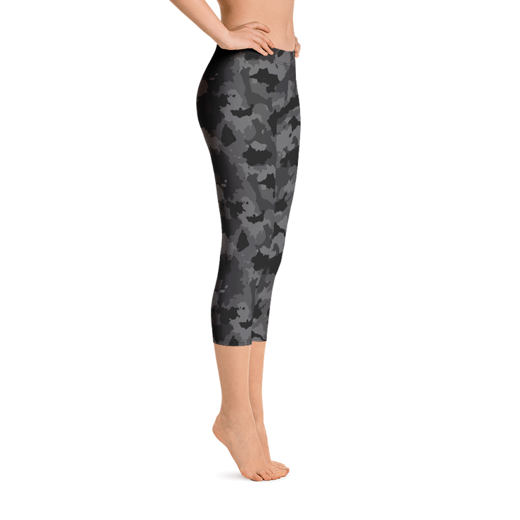 Black Camo Capri Leggings