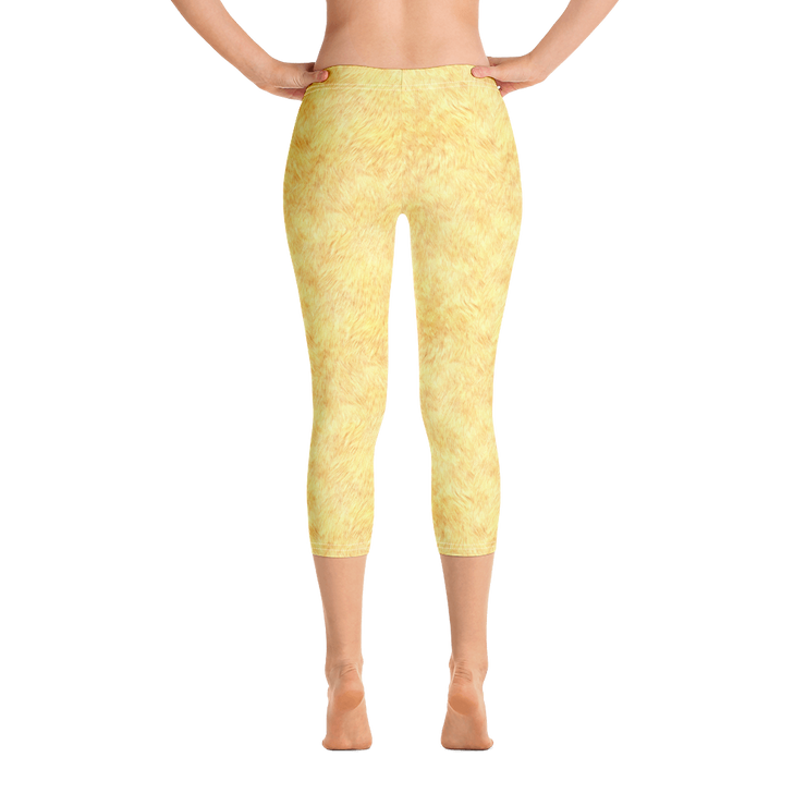 Gold Fur Capri Leggings