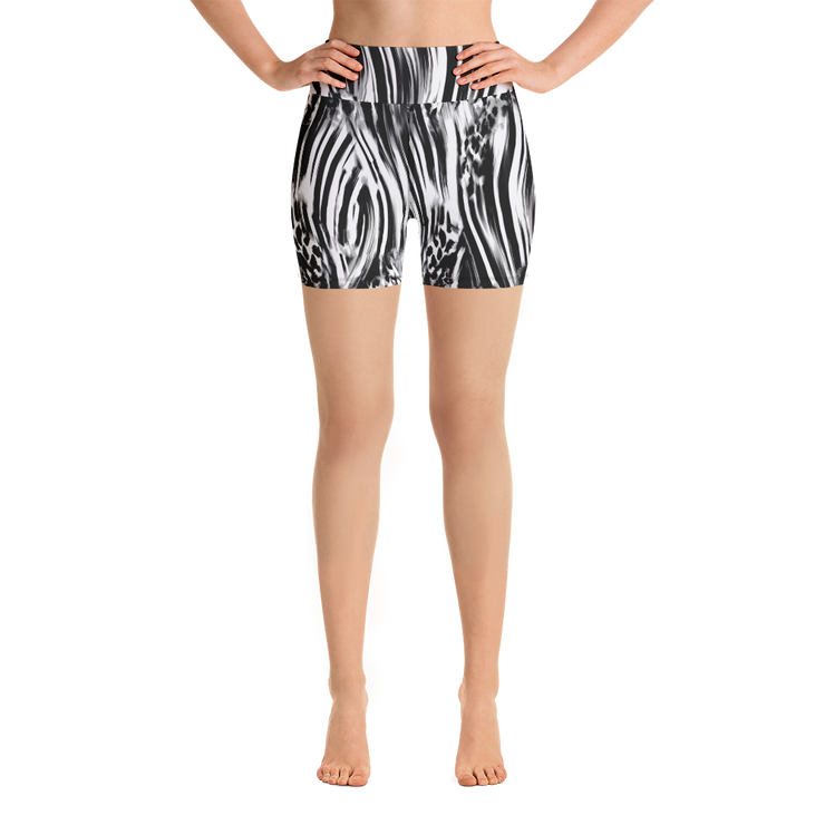 Fused Black & White Yoga Shorts