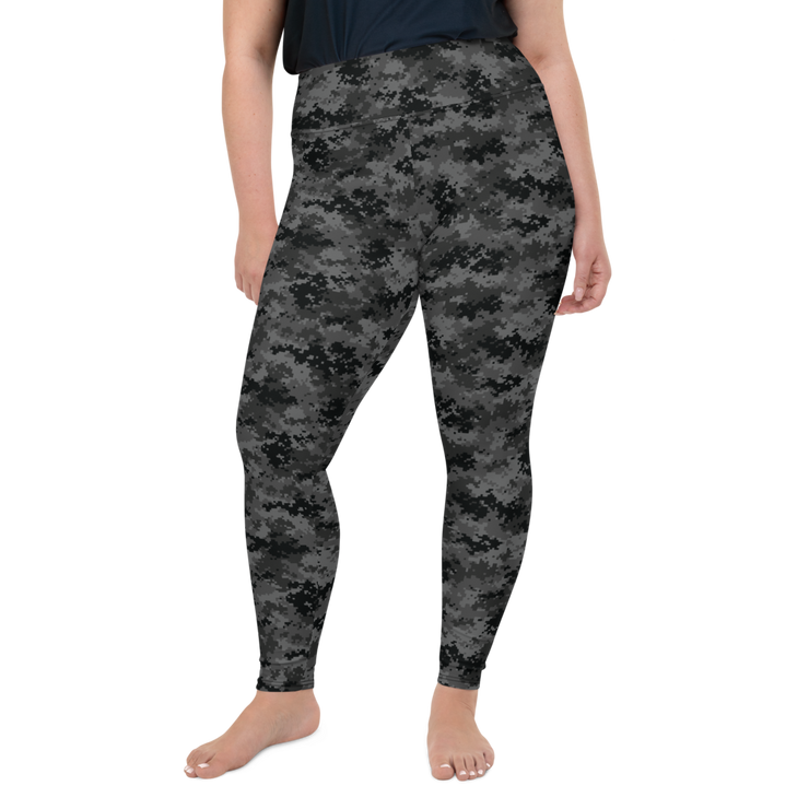 Black Camo Pixel Plus Size Leggings