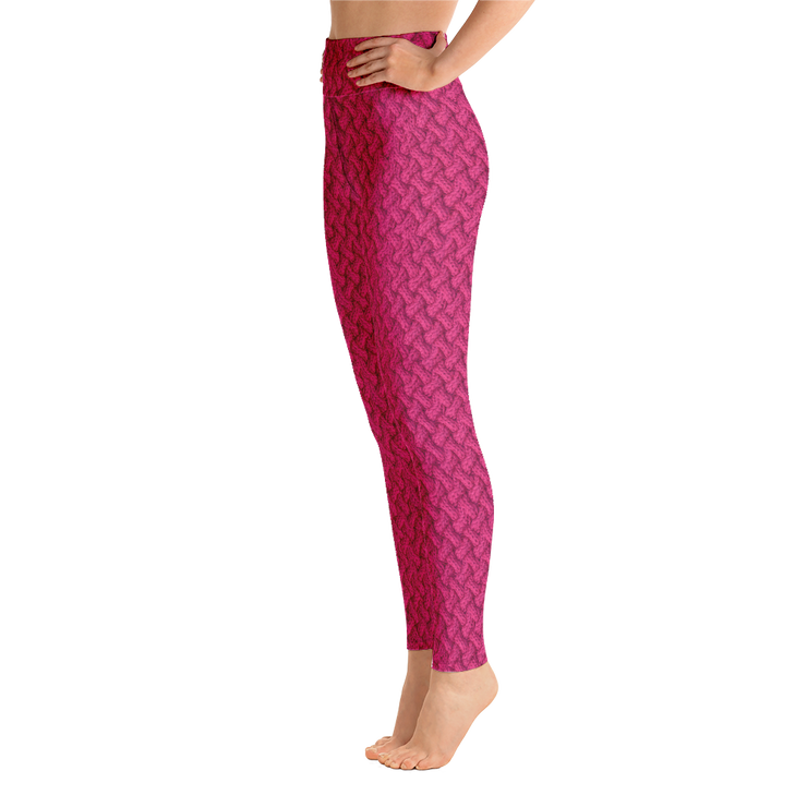 Magenta Lattice Knit Yoga Pants