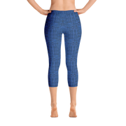 Blue Bouclé Capri Leggings