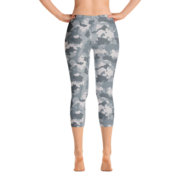 Grey Camo Capri Leggings