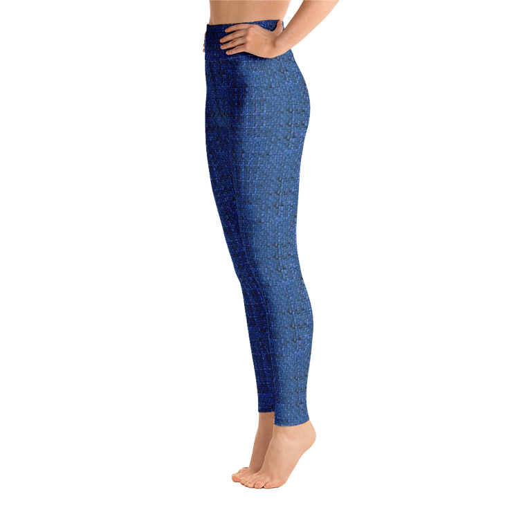 Blue Bouclé Yoga Pants