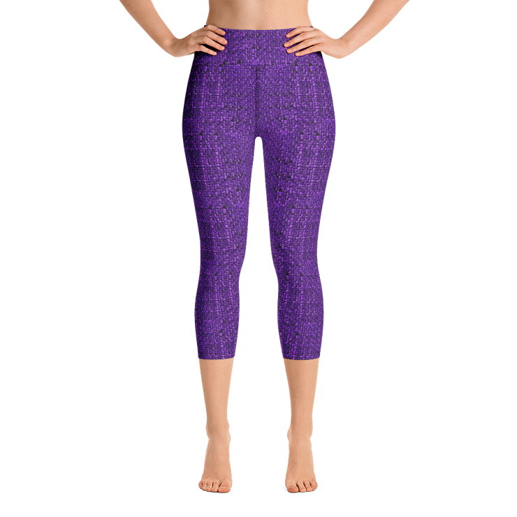 Purple Bouclé Capri Yoga Pants