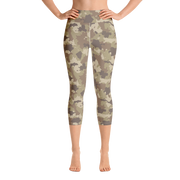 Brown Camo Capri Yoga Pants