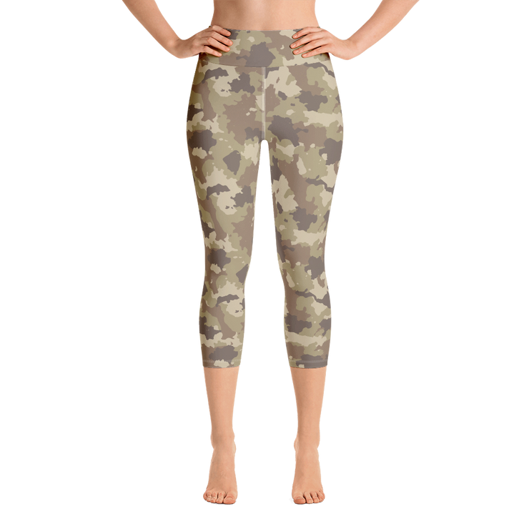 Brown Camo Capri Yoga Pants