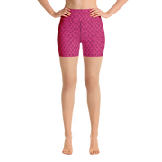 Magenta Lattice Knit Yoga Shorts