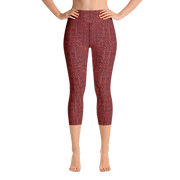 Red Bouclé Capri Yoga Pants