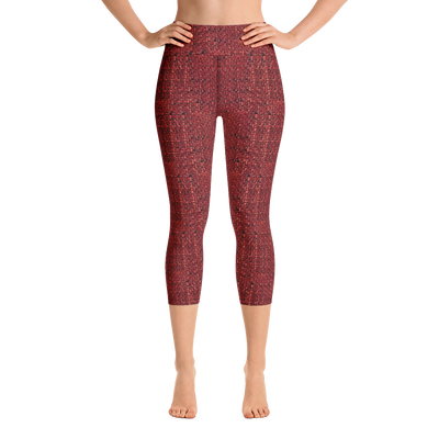 Red Bouclé Capri Yoga Pants