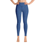 Blue Bouclé Yoga Pants