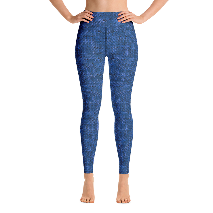 Blue Bouclé Yoga Pants