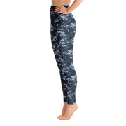 Blue Camo Pixel Yoga Pants