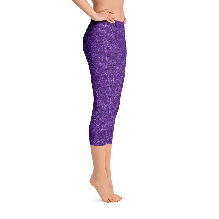 Purple Bouclé Capri Leggings