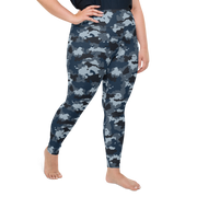 Blue Camo Plus Size Leggings