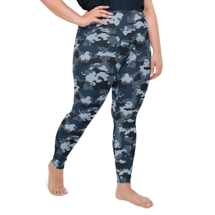 Blue Camo Plus Size Leggings