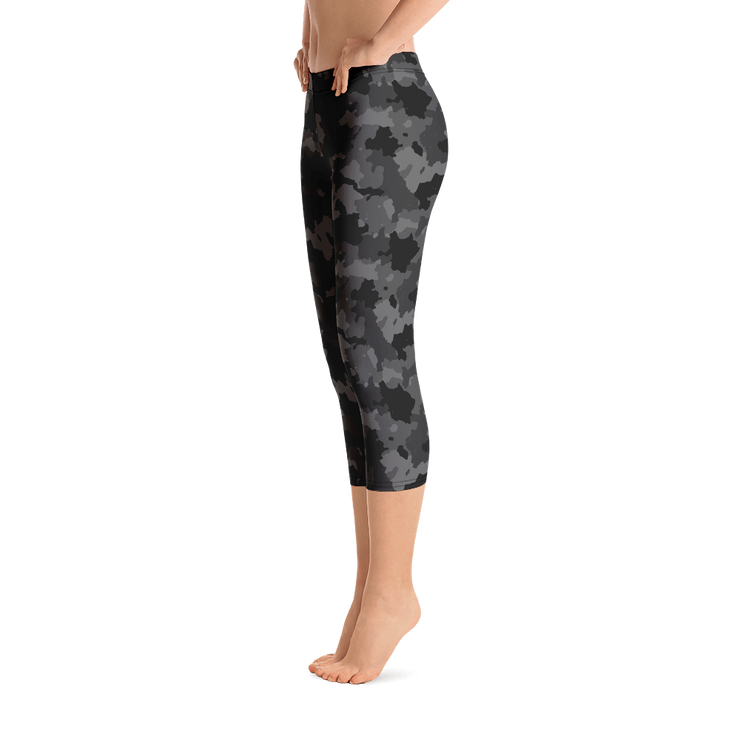 Black Camo Capri Leggings