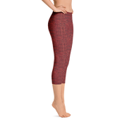 Red Bouclé Capri Leggings